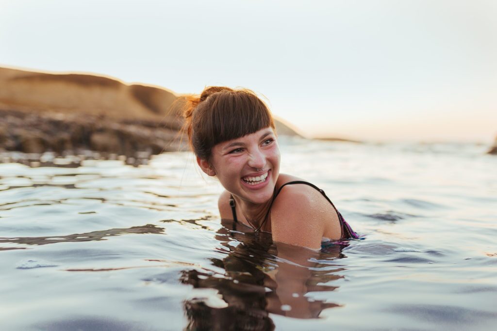 woman swimming