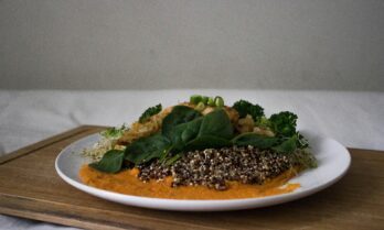 Quinoa with chicken, zucchini and baby spinach (Source: EFCCA)